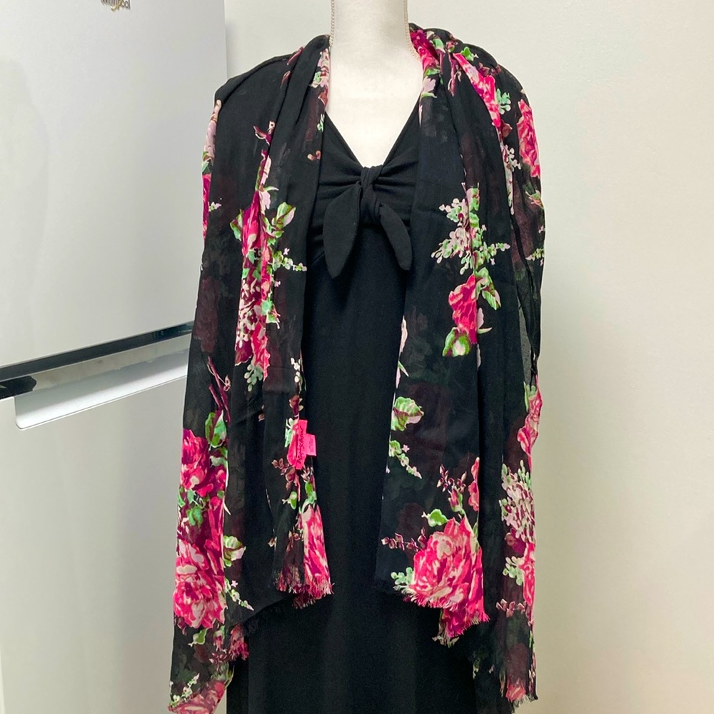 Betsey Johnson Long Floral Scarf